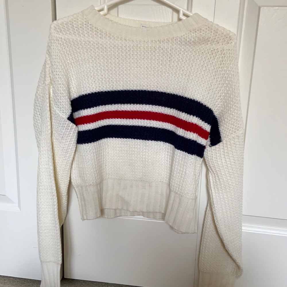 Semi Cropped Striped Sweater